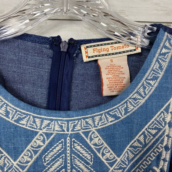 Flying Tomato Chambray Embroidered Dress - Picture 6 of 6